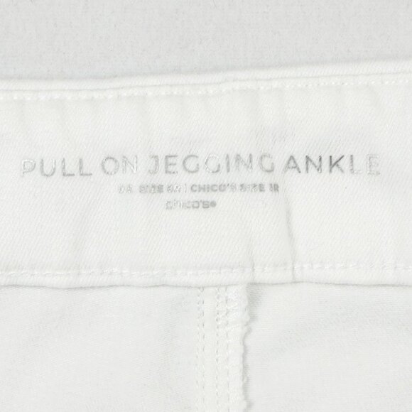 Chicos Womens Alabaster White Eyelet Hem Pull-On Ankle Jegging Size 1R US 8R NWT - Picture 6 of 11